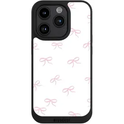 Nivocase Handyhülle für Apple iPhone 15 Pro Hülle NIVOpure Case Schwarz Muster Schleife Schleifen (Apple iPhone 15 Pro), Smartphone Hülle, Schwarz