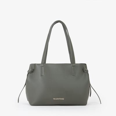 Shopper VALENTINO BAGS "WIN RE", Damen, Gr. B/H/T: 37cm x 24cm x 13,5cm, grau (khaki), Lederimitat, Taschen Shopper, Damen Umhängetasche, Schultertasche, Tragetasche mit Fransen