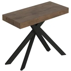 Itamoby Ausziehbare Konsole 90x40/196 cm Saki Kleine anthrazitfarbene Walnussbeine