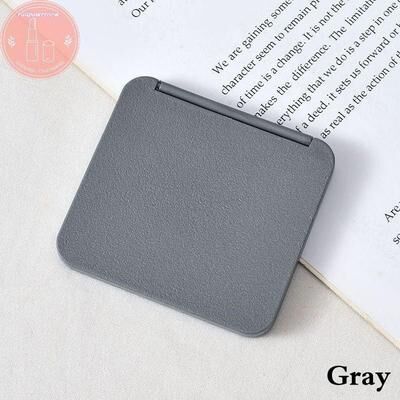 Uplift Picks Cute Double Sided Pocket Mirror Square Folding Makeup Compact gray