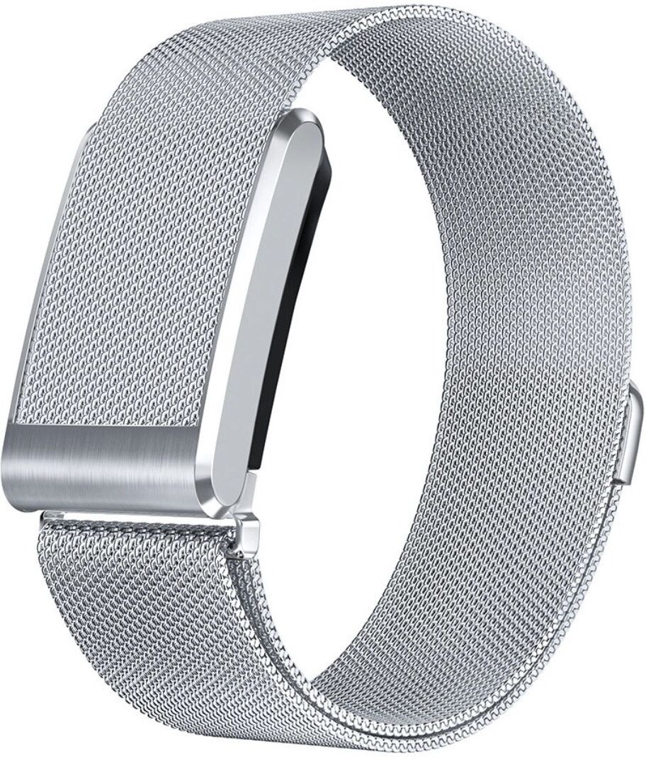 INF Bracelet Milanese en acier inoxydable compatible avec WHOOP 5.0, One/Peak, Life et MG - Fermeture magnétique, finition polie Argent