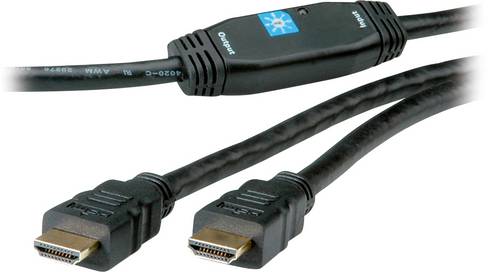 Roline HDMI Anschlusskabel HDMI-A Stecker, HDMI-A Stecker 30.00 m Schwarz 14.01.3465 4K UHD, Geschirmt, Aktiv mit Signalverstärkung HDMI-Kabel
