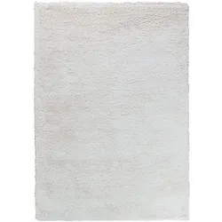 Hochflorteppich Oscar 60 x 120 cm Mischgewebe Weiß Ivory