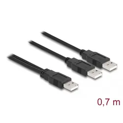 DELOCK Kabel USB 2.0 Typ-A > 2x Typ-A 0,7m