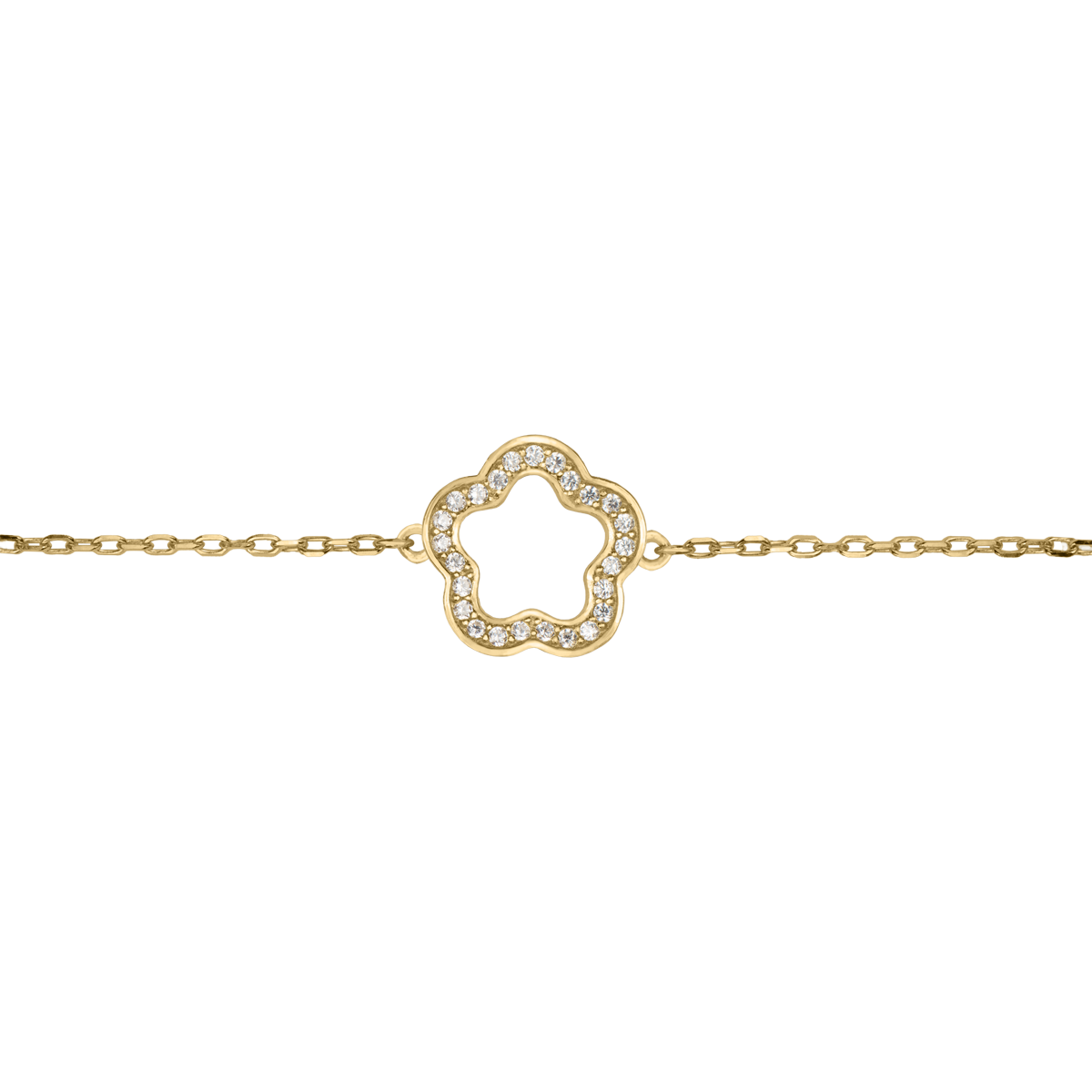 Jacques Lemans Armband Blume Sterlingsilber vergoldet mit Zirkonia