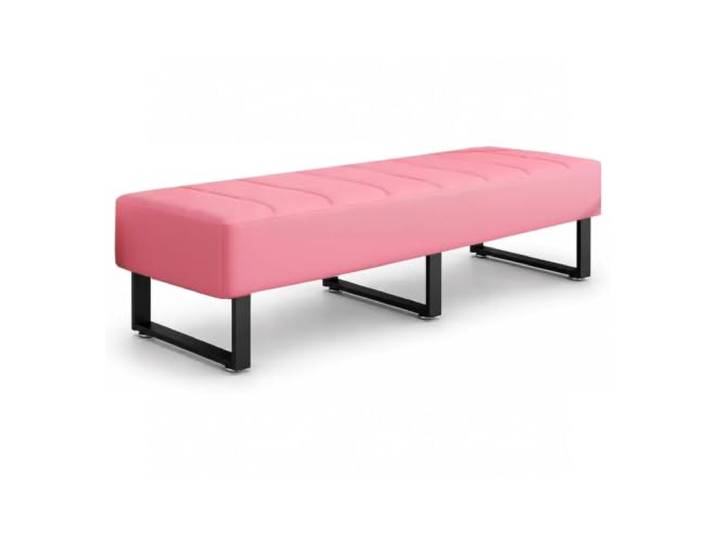 ZomoQryn Wartezimmerbank Kunstleder Bürogästestuhl Gepolsterte Sitzbank PU-Leder,Stahlrahmen,Gepolsterte Eingangsbank,Geeignet für Zuhause,Besprechungsräume,Schönheitssalons(Pink,170x42x42cm)