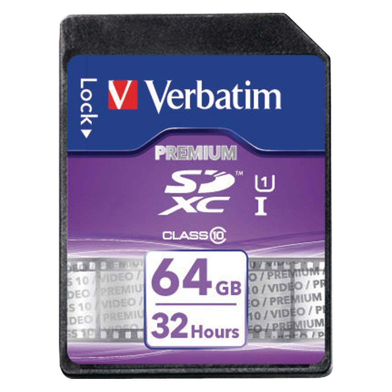Verbatim SDXC Card Class 10 Premium (64 GB, SDXC, U1, UHS-I) (44024)