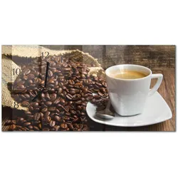 WANDUHR aus Glas 60x30 cm - Kaffee