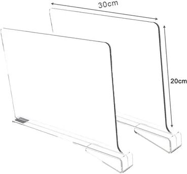Smart Shopping Spot Transparent Closet Shelf Divider For Wardrobe Organizer Adjustable Dividers For Clothes, Towels & Books 2pcs