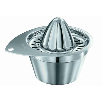 Zitruspresse RÖSLE, silber (edelstahlfarben), Entsafter, Zitronen und Orangen, großer Auffangbehälter, spülmaschinengeeignet