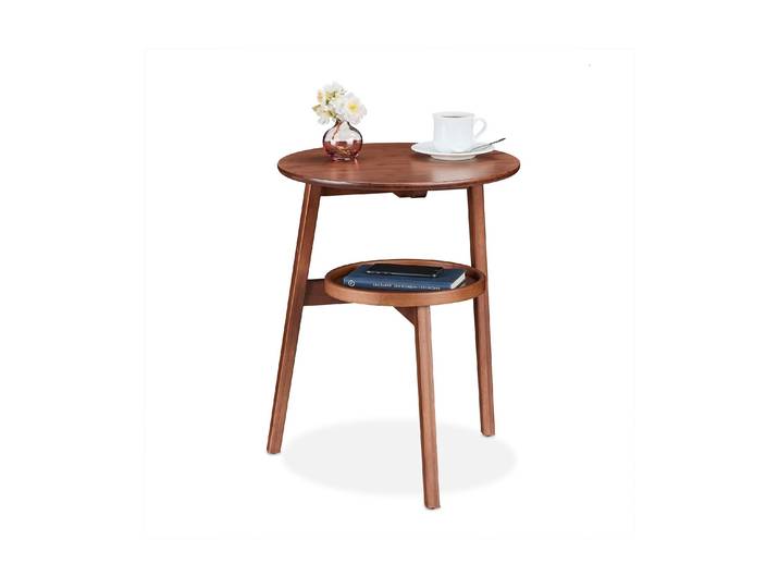 Beistelltisch RELAXDAYS 2 Ablagen 60 x 47 cm , braun, B:47cm H:60cm T:40cm, Tische, Beistelltisch