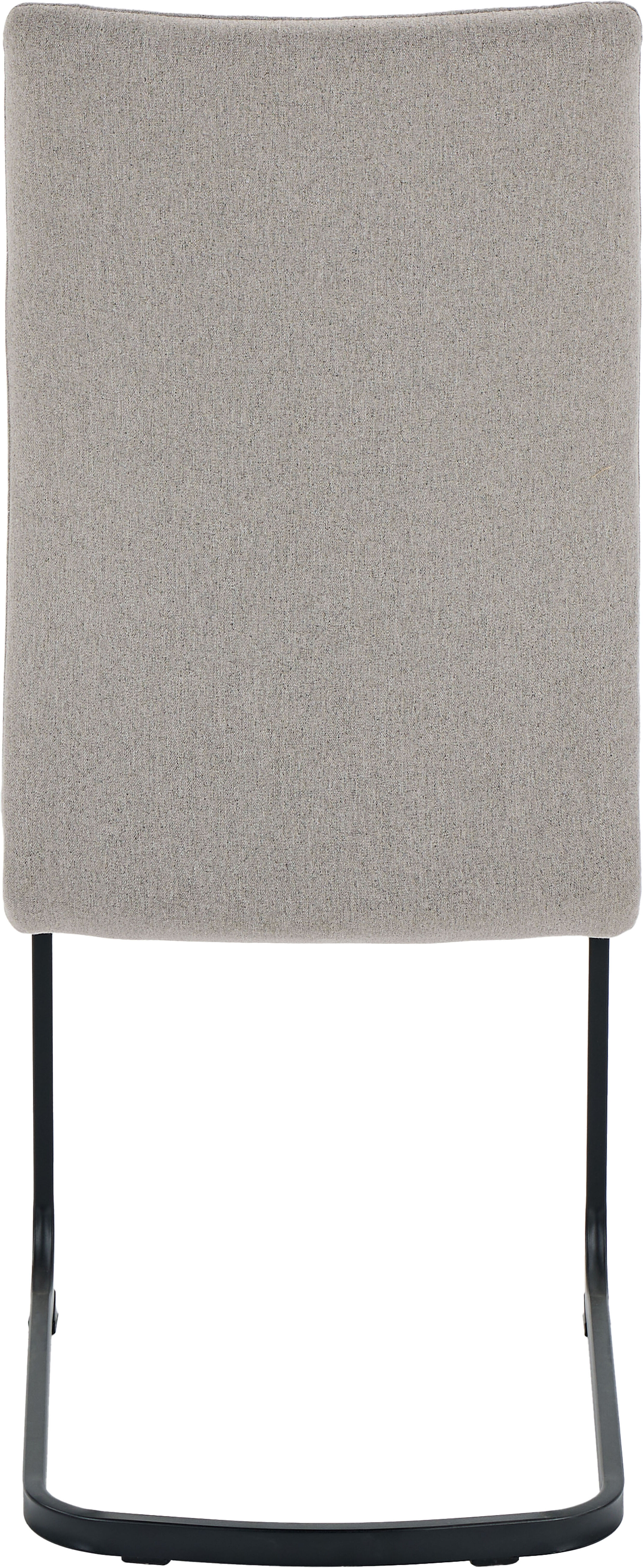 Freischwinger HELA "TURIN", beige (schlamm, schwarz, schwarz, schlamm), B:42cm H:99cm T:61,5cm, Metall, Polyester, Stoff, Stühle, Freischwinger, Freischwinger, Vierkantrohrgestell, gepolstert, waterfree productions schlamm, schwarz, schwarz, schlamm B/H/T