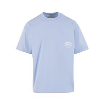 T-Shirt ANOTHER COTTON LAB "Another Cotton Lab Analog Diaries Oversized Tshirt", Damen, Gr. XL, blau, 100% Baumwolle, bedruckt, loose fit, Rundhals, Shirts T-Shirt