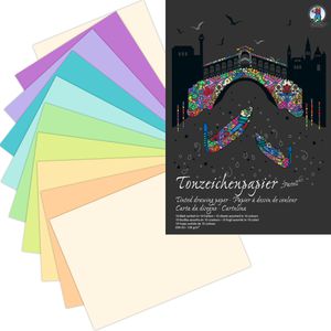Ursus Tonpapier 2164099SE Sonderedition Pastell A3, 10 Farben sortiert, 130g/m², 10 Blatt