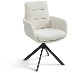 [de]sign & more Stuhl Quincy Stoff Beige Ecru