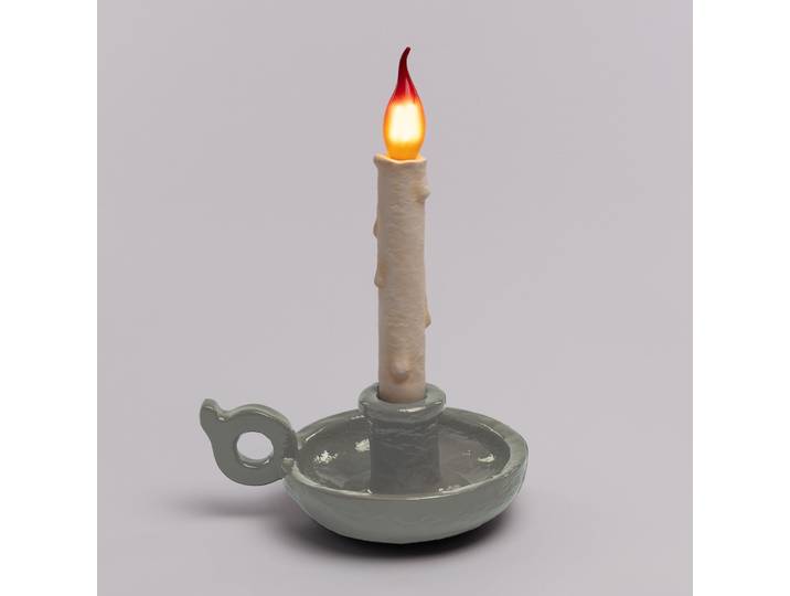 Lampe à poser Bugia Blow ToGo Gris - SELETTI Grimm Bugia - Salon / séjour - Design - Plastique