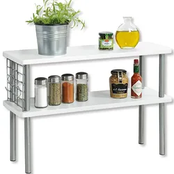 KESPER Küchenregal mit 2 Ebenen, weiß, Material: Faserplatte. Produktabmessungen. L: 55cm; B: 20cm; H: 38cm.
