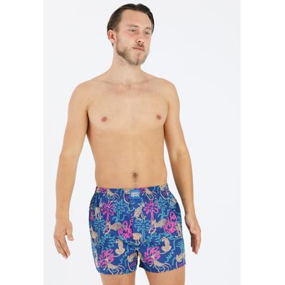 Boxershorts LOUSY LIVIN "Wild", Herren, Gr. S, bunt (blau, hellbraun), 100% Baumwolle, bedruckt, Unterhosen, im praktischen 2Pack