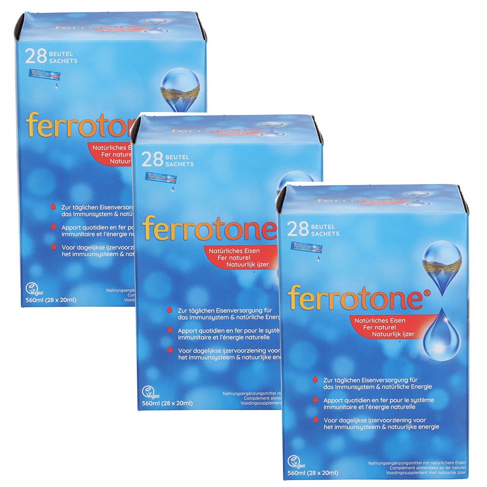 Ferrotone Natuerl Eisen 3er-Pack 3x28x20 ml Beutel