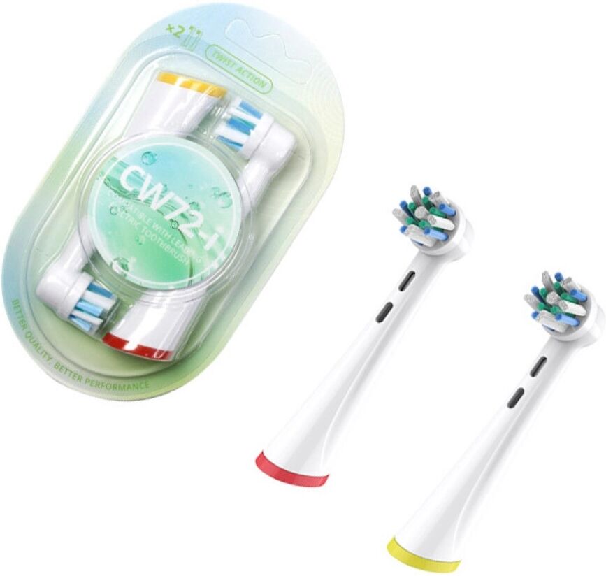 INF Ersatz-Zahnbürstenköpfe 2er-Pack (2 Karten) – Runde Mikro-Vibrations-Magnetantrieb, kompatibel mit Oral-B iO-Serie