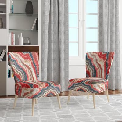 DESIGN ART "Designart ""Segment Layers Of Marbled Rock"" Upholstered Floral Accent Chair - Mid-Century Arm Chair For Bedroom"