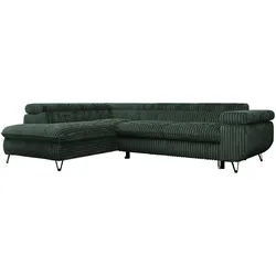 ECKSOFA PEDRO L Grün Cord - Links Seite