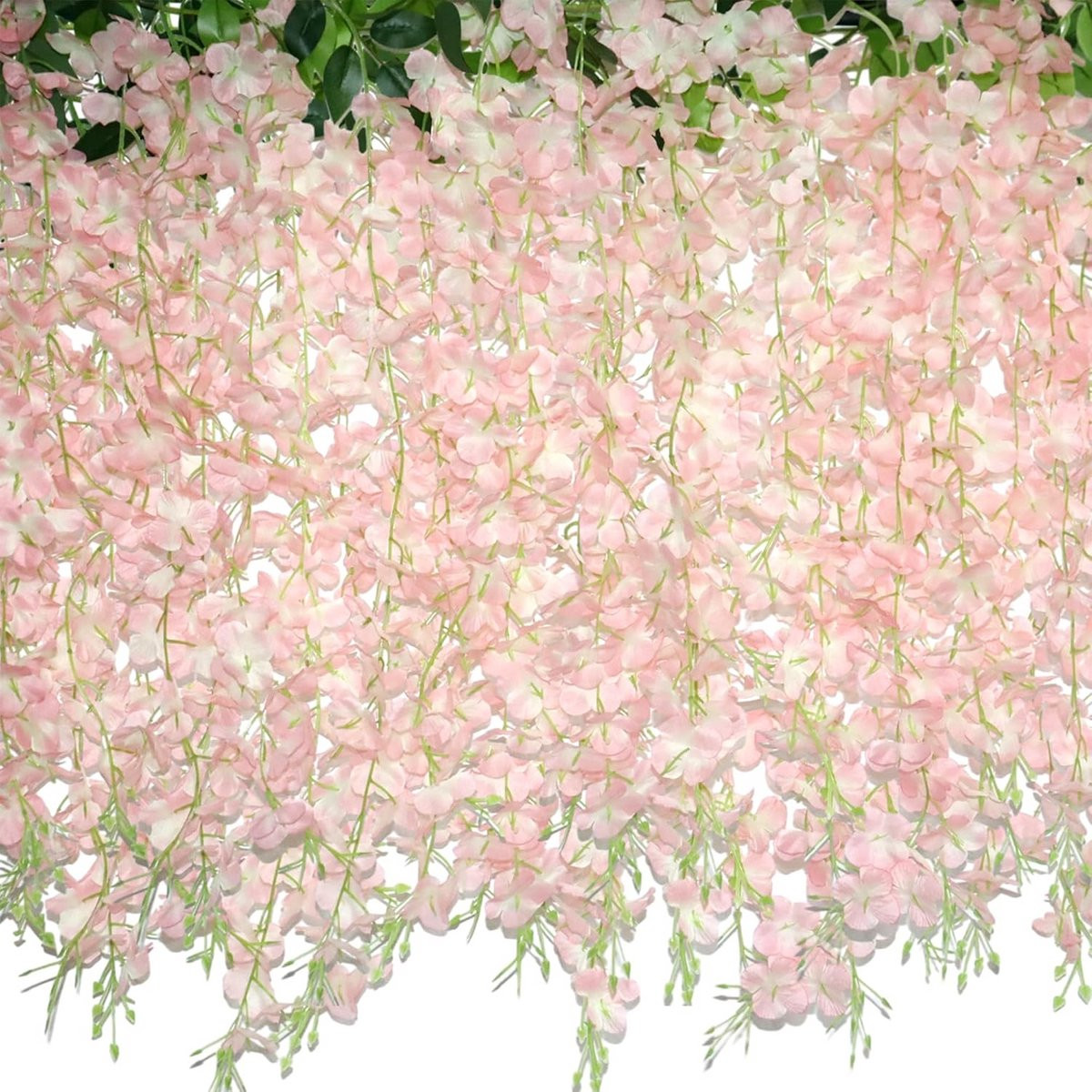 Kunstmatige Blauwe Regen Bloemen Roze - 60 Hangende Takken Nep Wisteria voor Decoratie