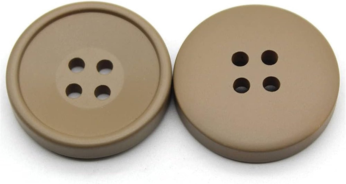 Beige Ronde Kunsthars Knopen voor Kleding Reparatie - 30 mm Diameter