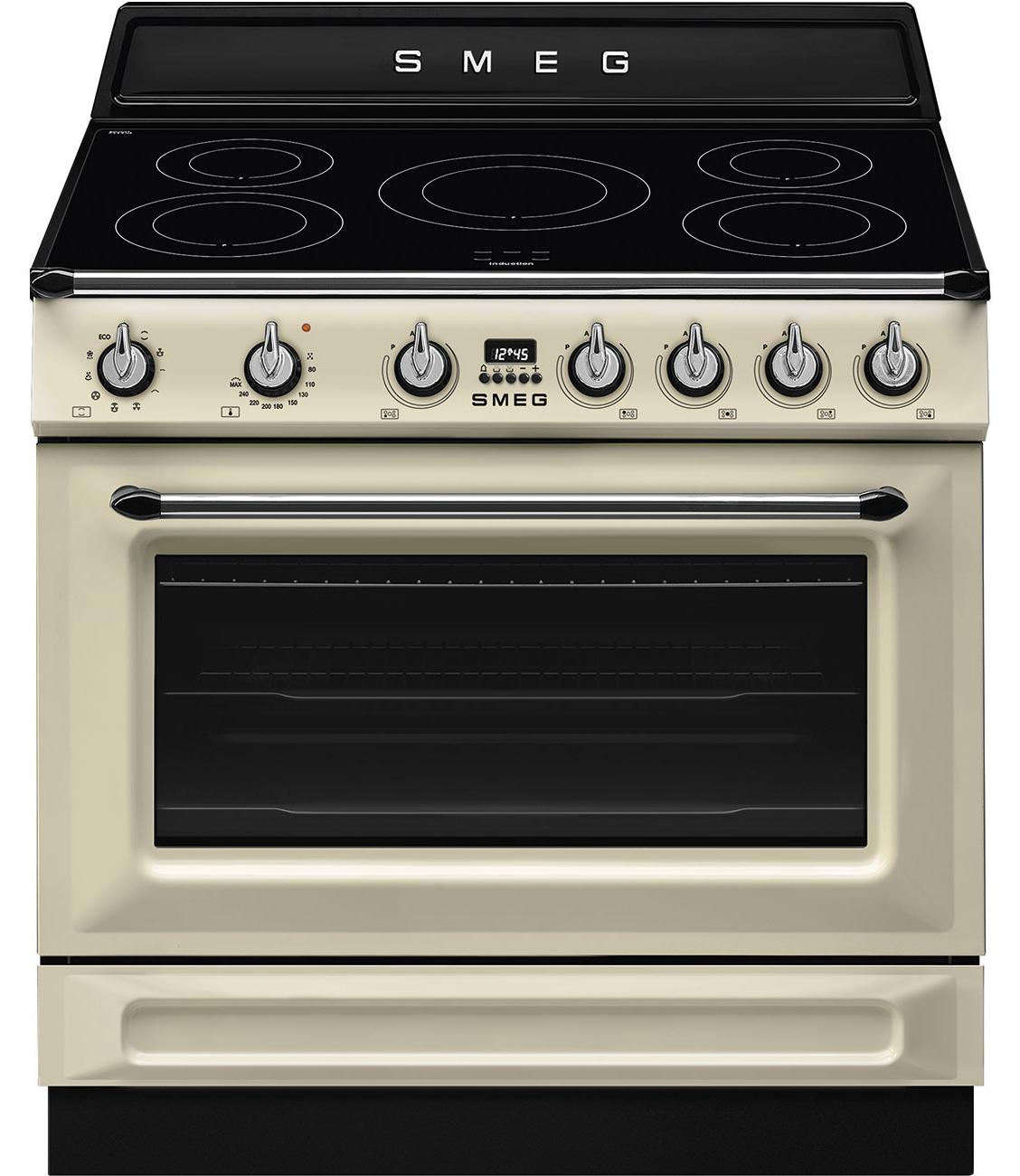 Smeg Victoria TR90IMP Küchenherd Freistehender Herd Elektro Zonen-Induktionskochfeld Cremefarben