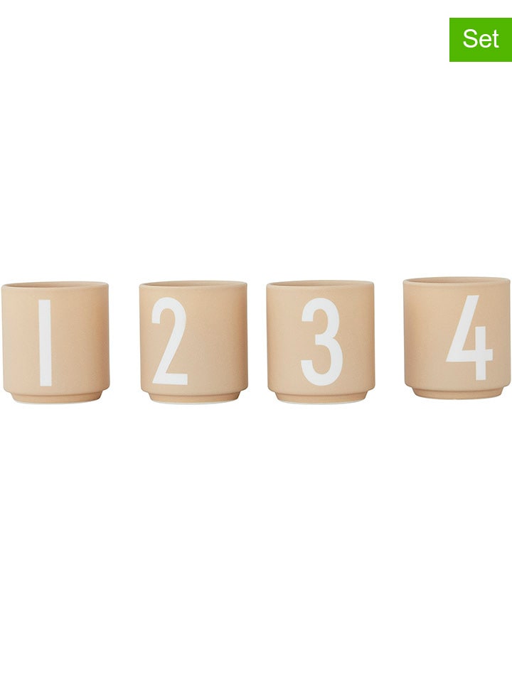 Design Letters 4er-Set: Becher in Beige - 50 ml - onesize