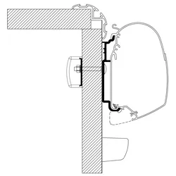 Thule Markisenadapter Knaus 2017 Wandmontage