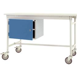 Manuflex ZB4733.0002 Gehäuse-Unterbau mobil, Nutzhöhe 1 Tür und Einlegeboden mm mit der Farbkombination HF0002 = Korpus lichtgrau RAL 7035 und Tür brillantblau