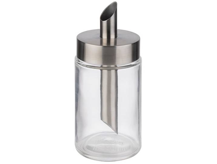 Zuckerstreuer Aps transparent/edelstahl Holz D 6 cm - Material: 18/8 Edelstahl/Glas
