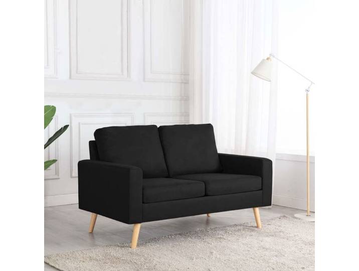 SALE 2026  Fauteuil/Chaise-Sofa Noir - Canapé à 2 places Noir Tissu PRO641813004