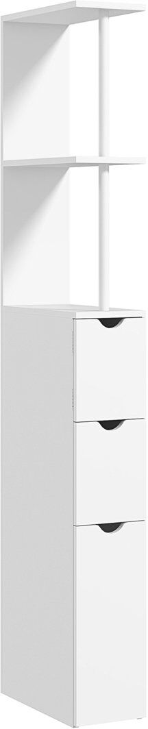 17 Stories Montagna Tall Bathroom Cabinet, Bathroom Storage Cabinet W/ Shelf, Drawers White 136.5cm H X 15cm W X 33cm D