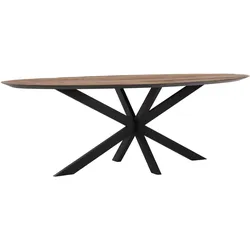 Esstisch Shape Oval aus Teakholz, modern massiv, Natur, 240 cm, für 6–8 Personen