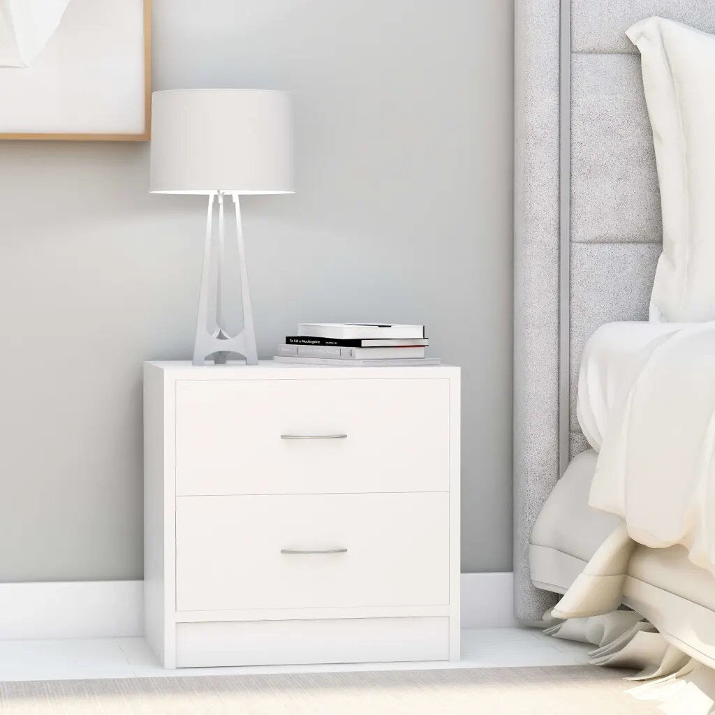 17 Stories Alfredia Bedside Table White 101.6cm H X 101.6cm W X 30cm D