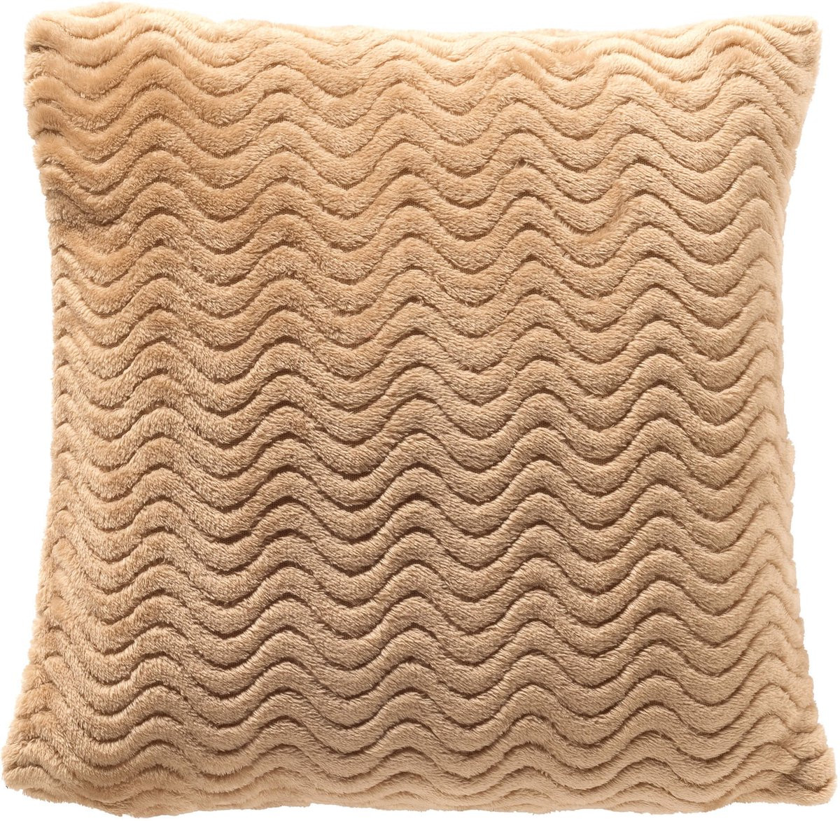 Dutch Decor BART kussenhoes 45x45 cm - Irish Cream beige - gerecycled golfpatroon - met rits