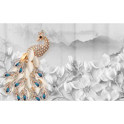 Fototapete PAPERMOON "Muster Pfau", bunt, B:2,5m L:1,86m, Vlies, Tapeten