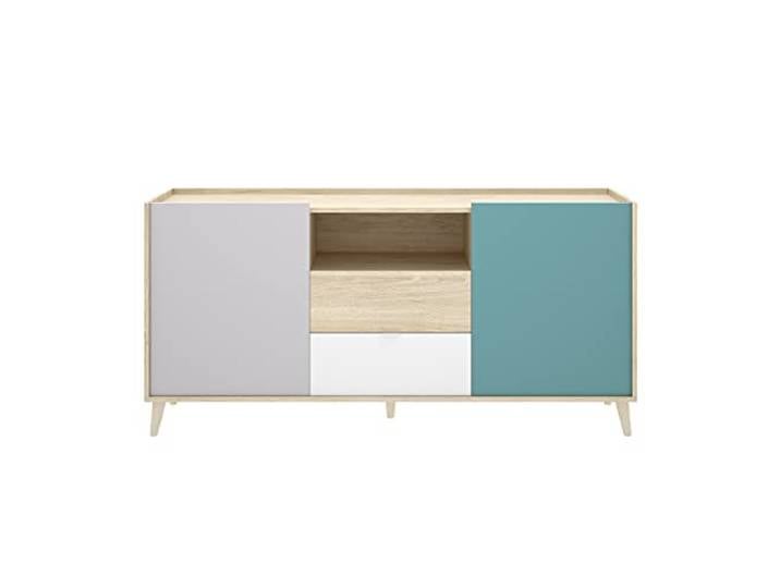 DEKIT Nova Sideboard, Melamin, Natur/Smaragd