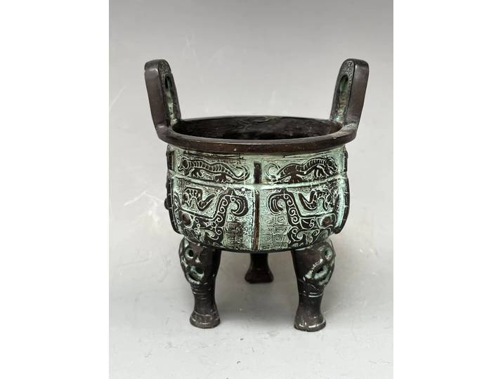 Mini brûleur d'encens tibétain en alliage Bronze, brûleur d'encens bouddhiste, fournitures de salon, artisanat en métal, décoration de la maison