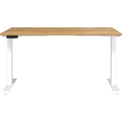 Schreibtisch GERMANIA "Jet", weiß (navarra, eiche, nachbildung, weiß, weiß, navarra, eiche, nachbildung), B:140cm H:72cm T:80cm, Tische, Schreibtisch, moderne Farbvariationen, Breite 120/140/160/180 cm, Made in Germany