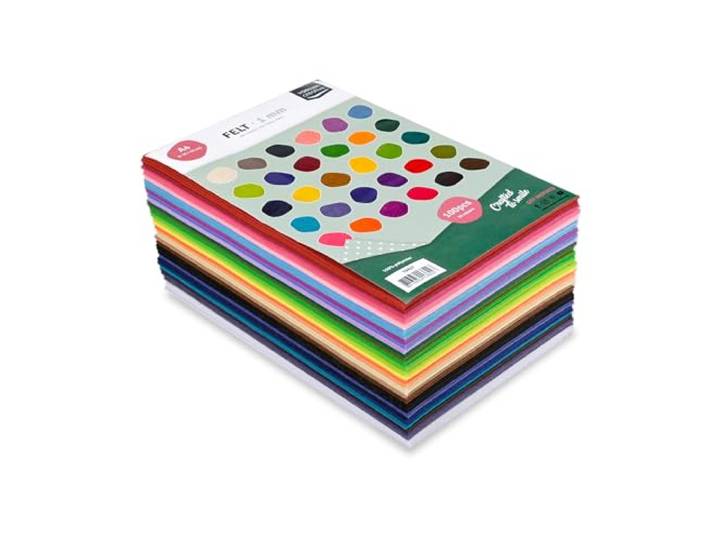 Vaessen Creative Vilt, multipack A4, 1 mm, 100 stuks, 20 x 30 cm