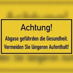 Achtung! Abgase gefährden die Gesundheit. Vermeiden..., Kunststoff, 400x200 mm