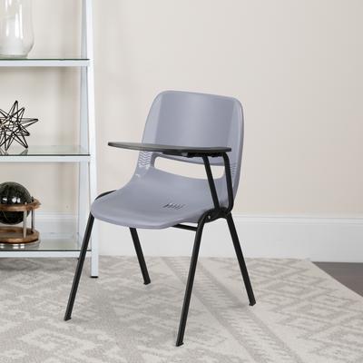 Flash Furniture Ergonomic Shell Chair with Right Handed Flip-Up Tablet Arm