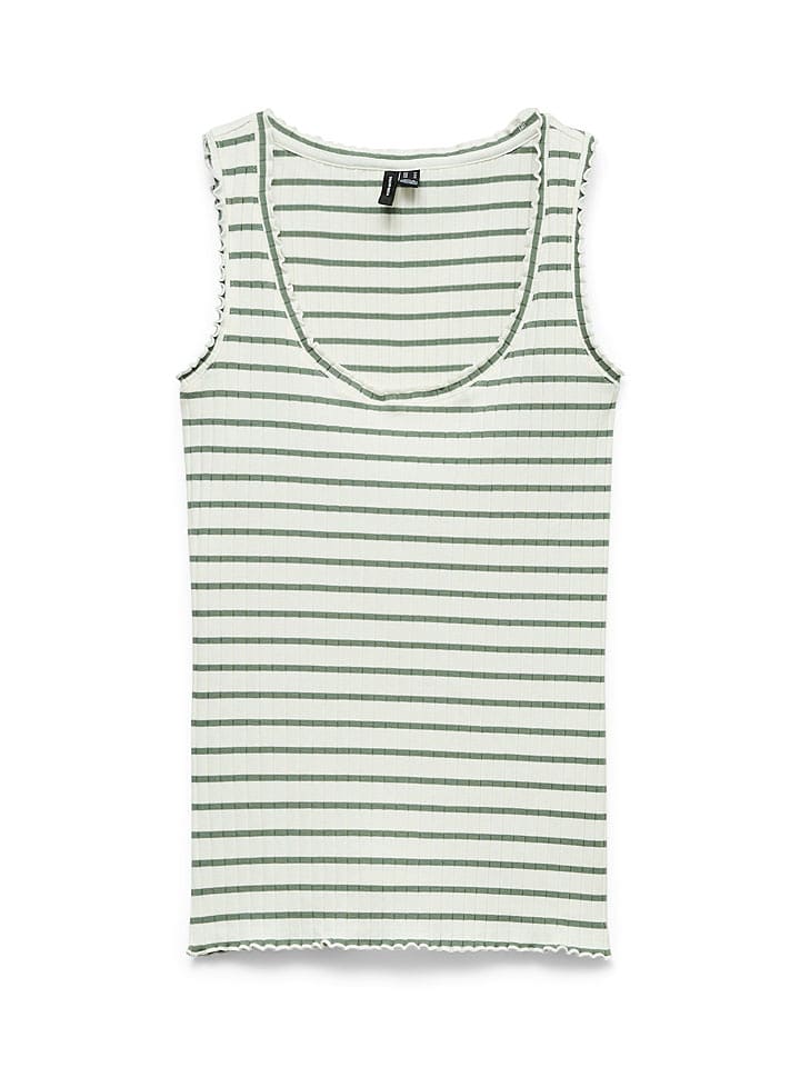 Vero Moda Top in Weiß/ Grün - XL