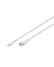 DIGITUS USB Silicone charging cable USB-A Lightning 2m 2.0 12W white Kabel Digital/Daten m (AK-600108-020-W)