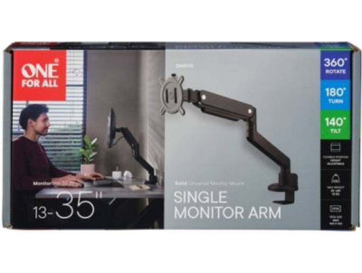 One For All - Support Écran Pc Single Arm Noir 13- 35 Pouces Orientable