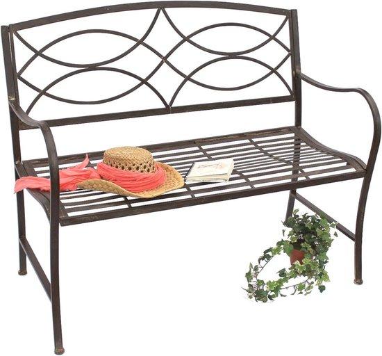 Famanu Gartenbank 2-Sitzer 109 cm - Stabile Metallbank für den Außenbereich