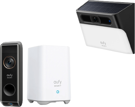 eufy Video Doorbell S330 + Solar Wall Light Cam S120 Black